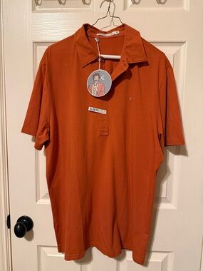 Criquet Men's Slim Fit Polo Shirt in Burnt Orange